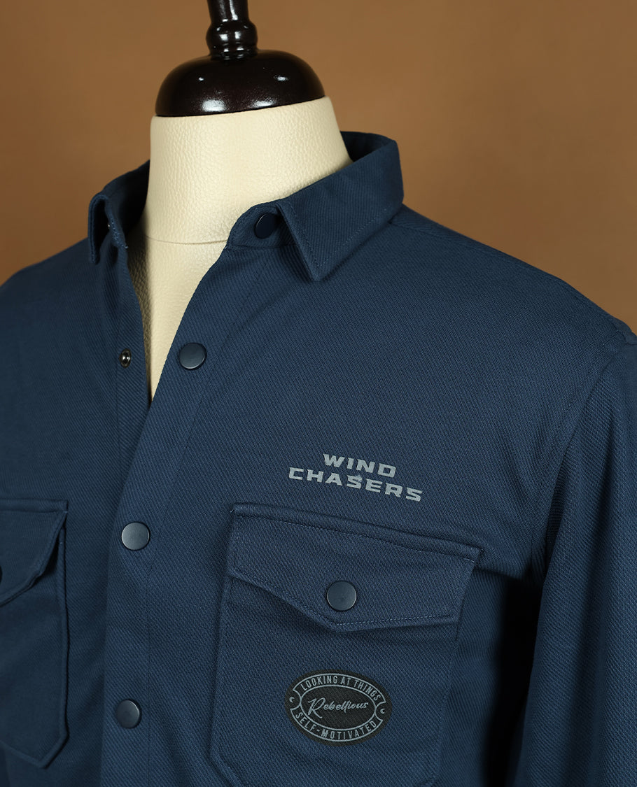 Dark Blue Colour Plain RIVER BLUE Full Sleeve Shirt for Men