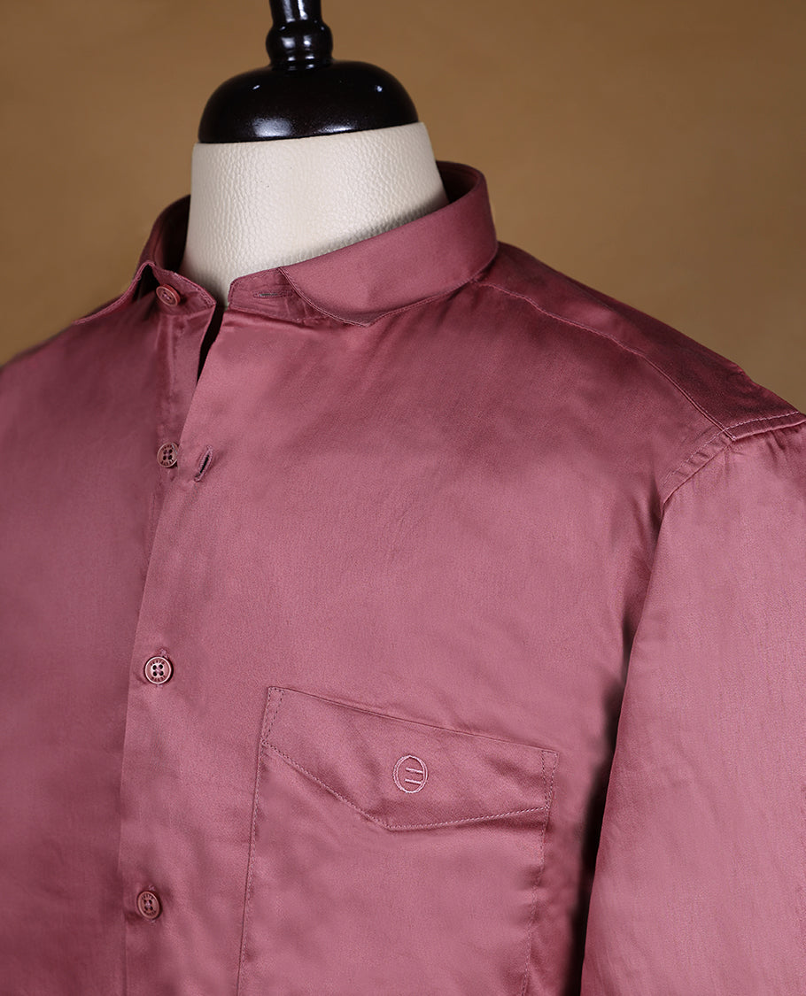 Onion Pink Colour YESTO Full Sleeve Plain Shirt for Men
