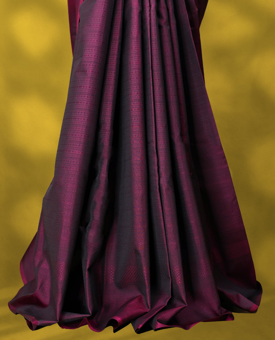 Wine Colour Vasundhara Lite Silk Saree having Thread Work in Body with Self Coloured Border and Blouse