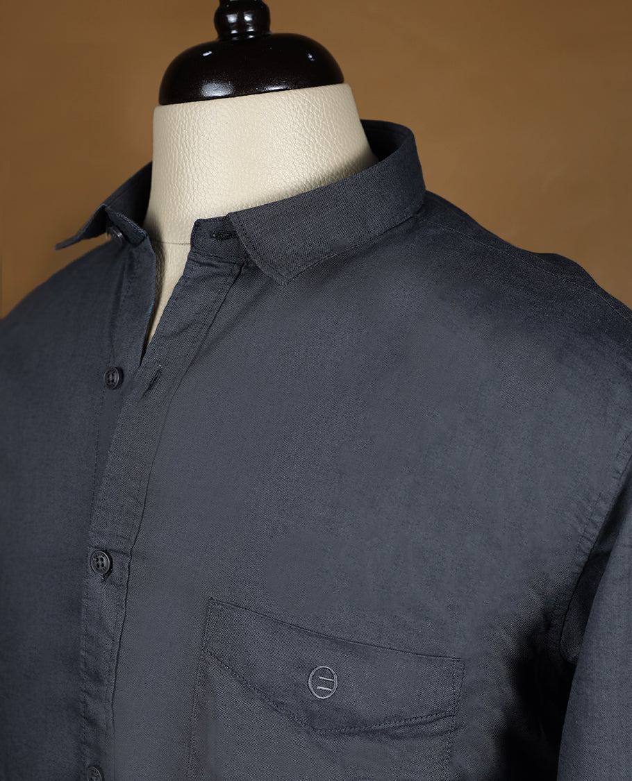 Grey Colour YESTO Full Sleeve Plain Shirt for Men