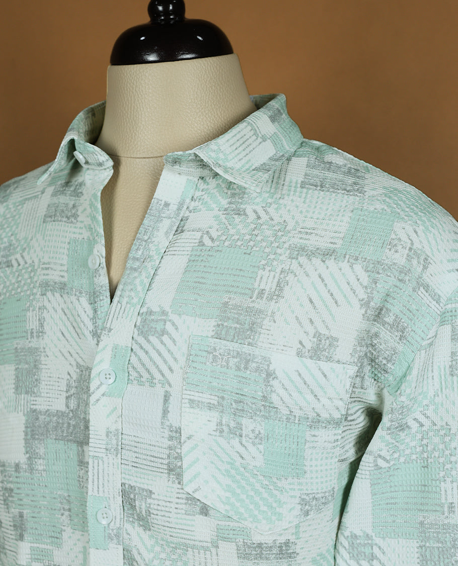 White Colour YAMAOTO Full Sleeve Shirt with Multi Colour Prints for Men