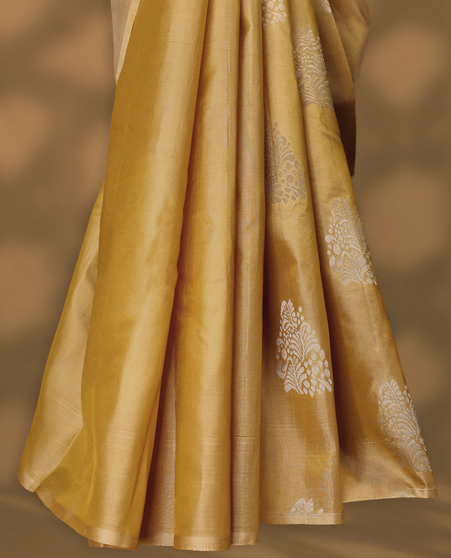 Pastel Mustard Colour Vasundhara Silk Saree having Thread Work in Body with Blouse and without Border