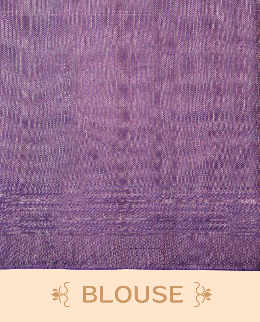Lavender Colour Kancheepuram Silk Saree having Brocade Body with Self Coloured Brocade Border and Blouse