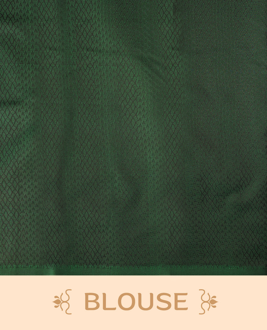 Bottle Green Colour Vasundhara Lite Silk Saree having Black Thread Work in Body and Blouse without Border