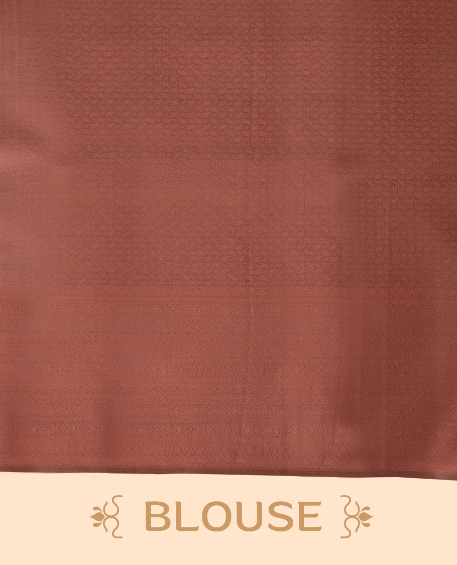 Brick Brown Colour Vasundhara Lite Silk Saree having Thread Work in Body with Self Coloured Border and Blouse
