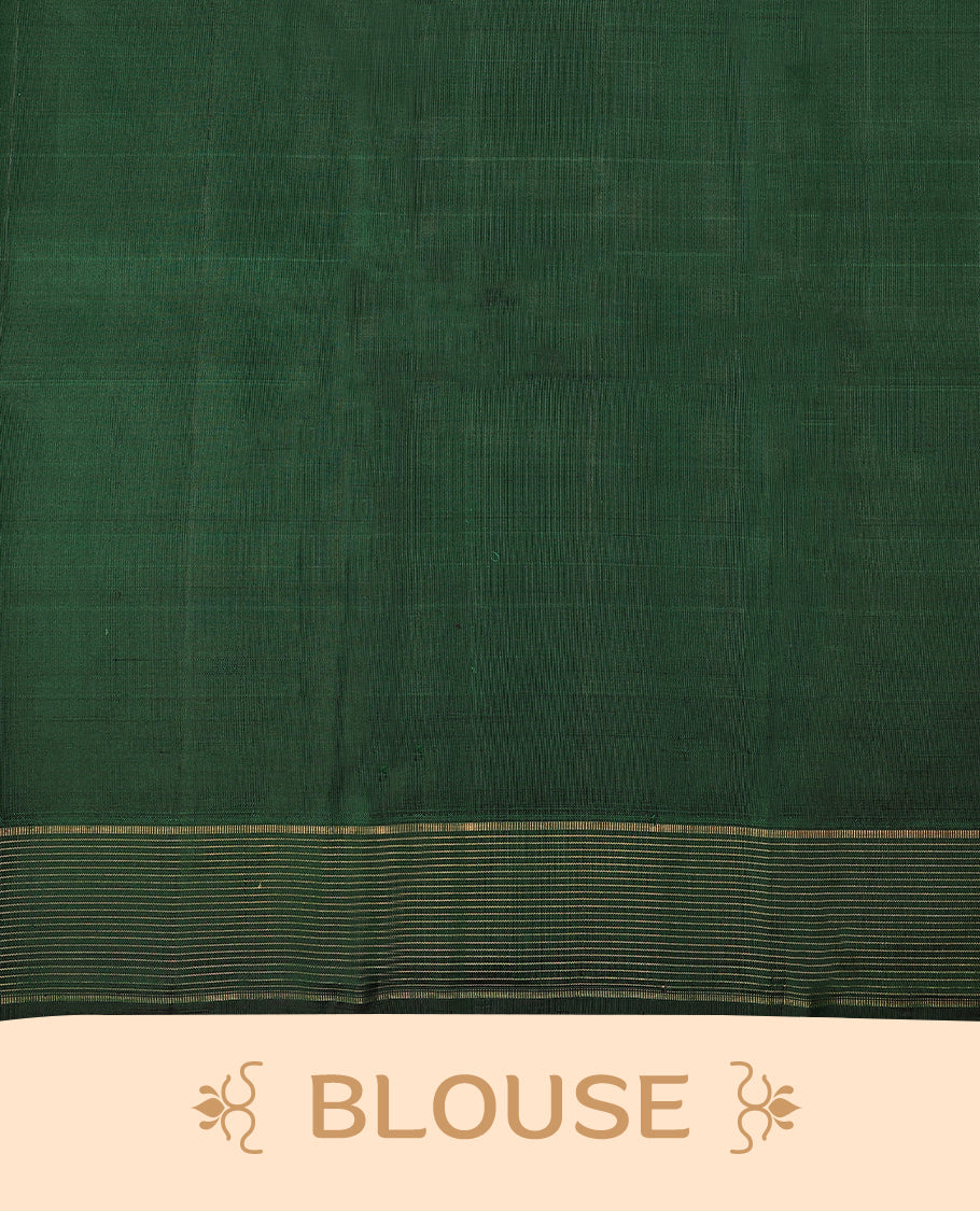 Maroon Colour Pure Kancheepuram Traditional Silk Saree having Parrot Work in Body with Border and Blouse