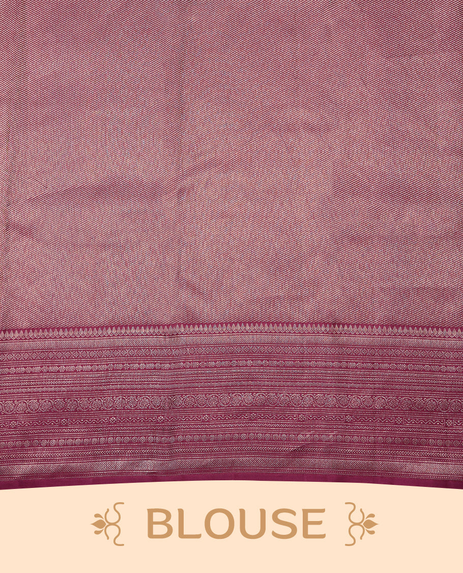 Beaujolais Colour Kancheepuram Wedding Silk Saree having Zari Worked Body with Brocade Border and Self Coloured Blouse