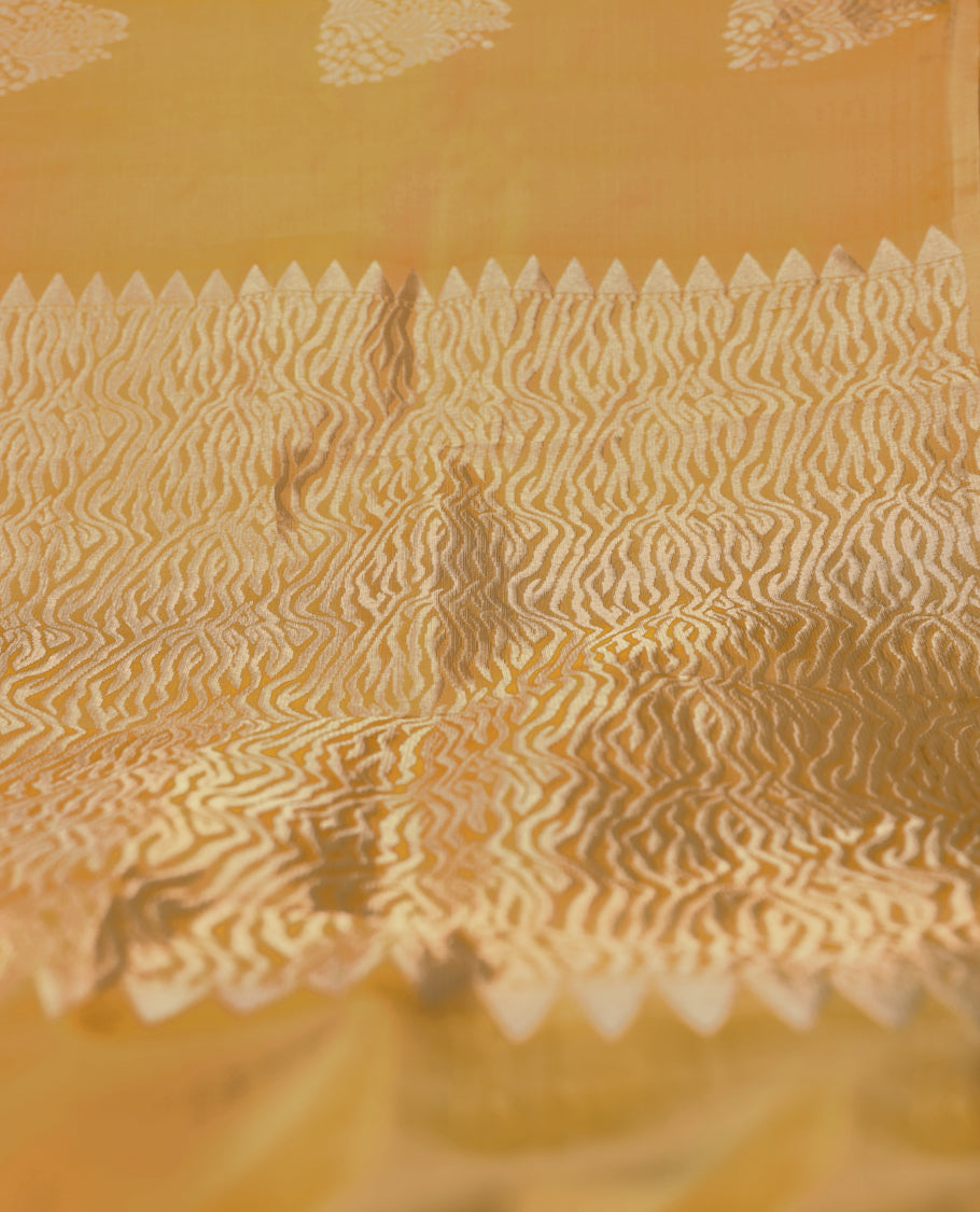 Pastel Mustard Colour Vasundhara Silk Saree having Thread Work in Body with Blouse and without Border