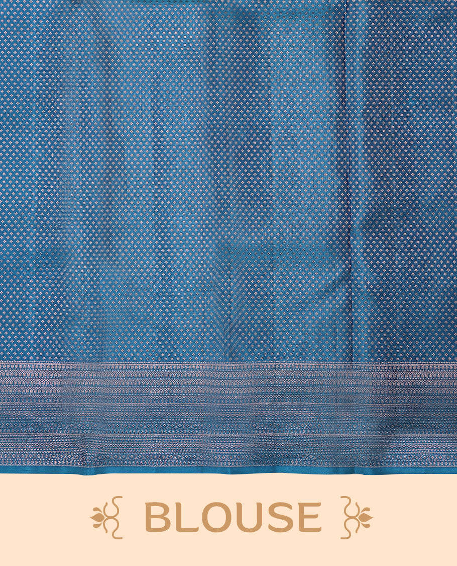 Light Blue Colour Kancheepuram Wedding Silk Saree having Jaal Zari Work in Body with Border and Brocade Blouse