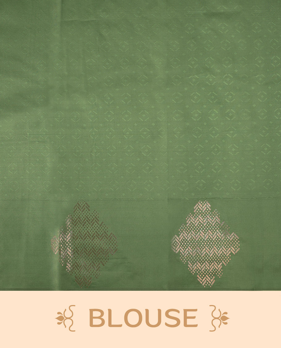 Light Green Colour Vasundhara Lite Silk Saree having Self Coloured Thread Work in Body and Blouse without Border