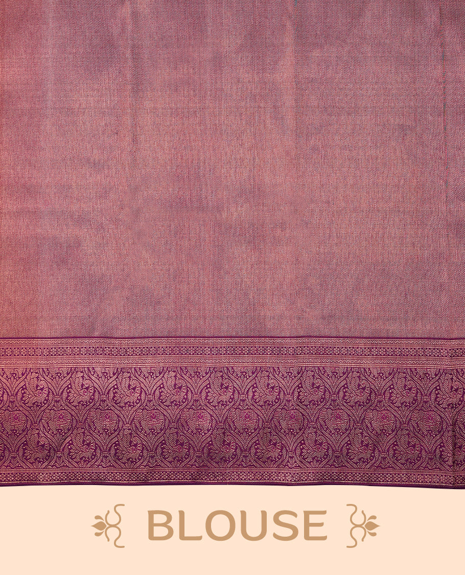 Beetroot Colour Kancheepuram Wedding Silk Saree having Zari Worked Body and Brocade Border with Self Coloured Blouse