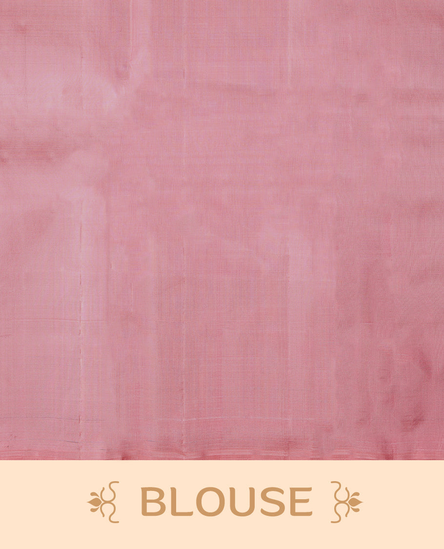 Ink purple colour Kancheepuram designer saree adorned with distinctive vertical zari lines featuring intricate arrowhead and herringbone motifs on the body, designed without a border, and paired with a matching blouse.