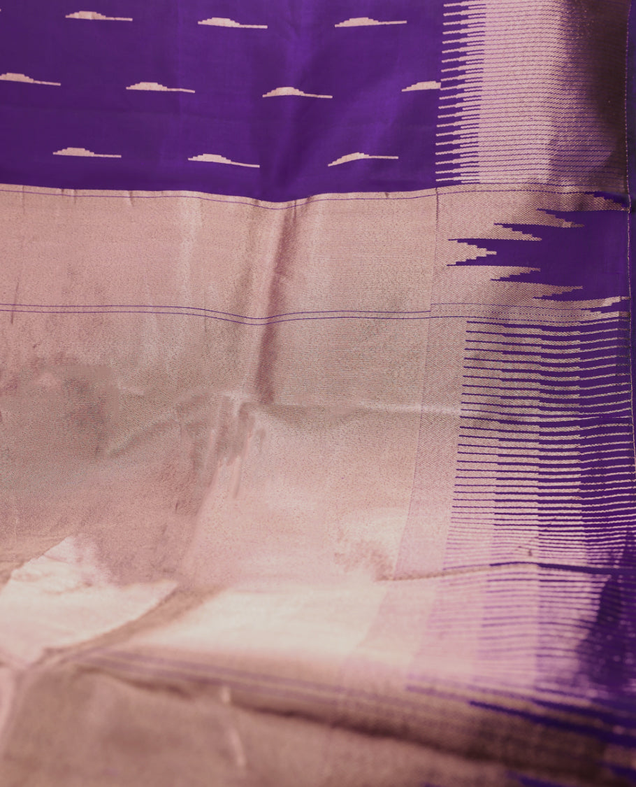 Dark Violet Colour Vasundhara Silk Saree having Copper Thread Work in Body with Border and Blouse