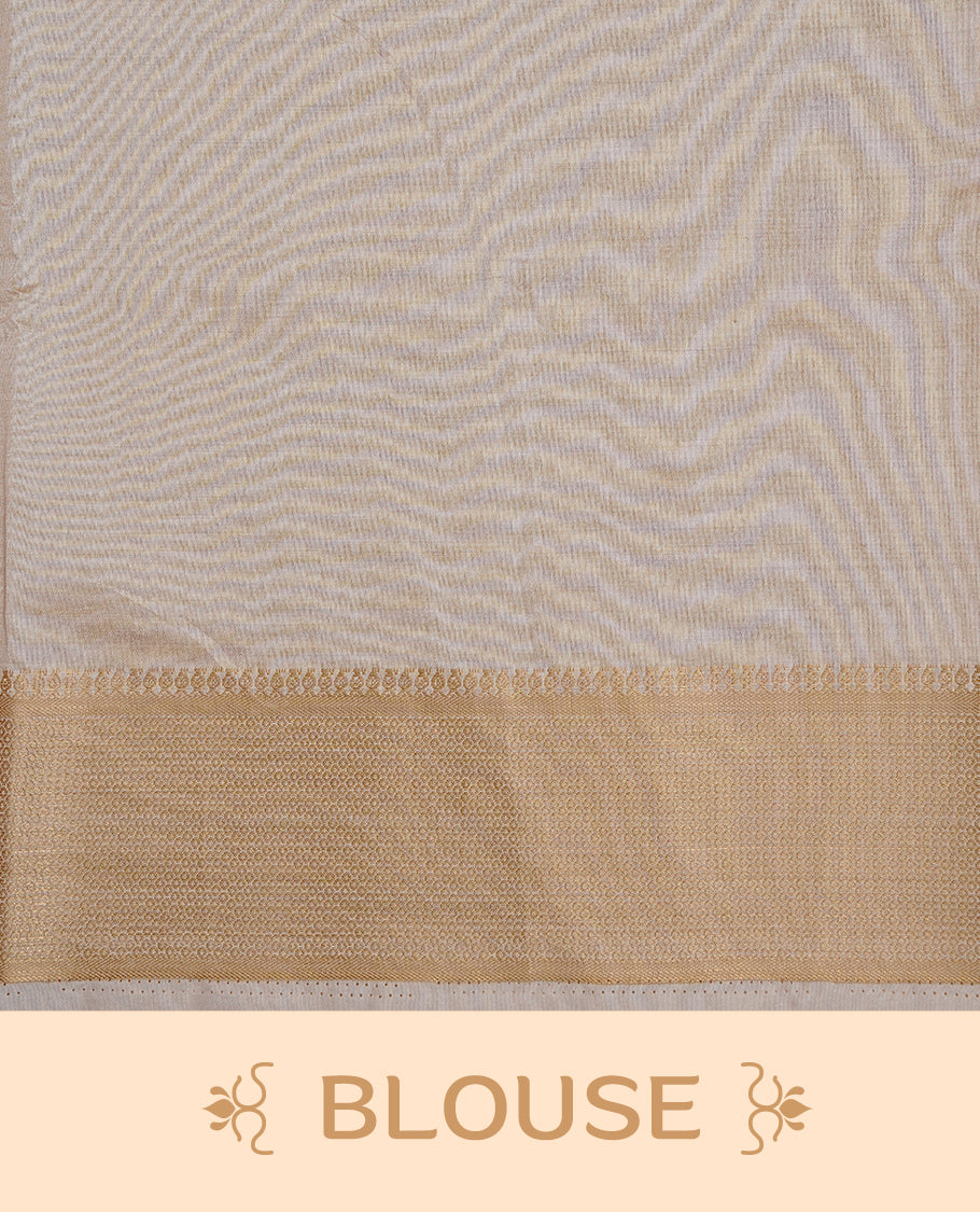 Cream colour Semi Tussar silk saree