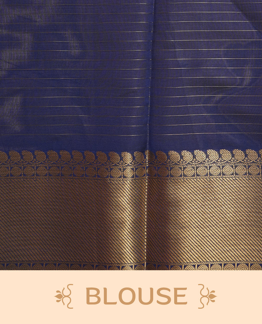 Navy blue colour semi silk saree