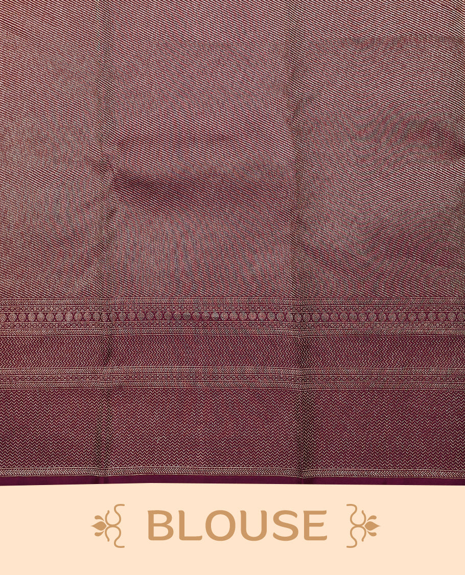 Royal Maroon Colour Kancheepuram Wedding Silk Saree having Jaal Worked Body and Border with Self Coloured Blouse