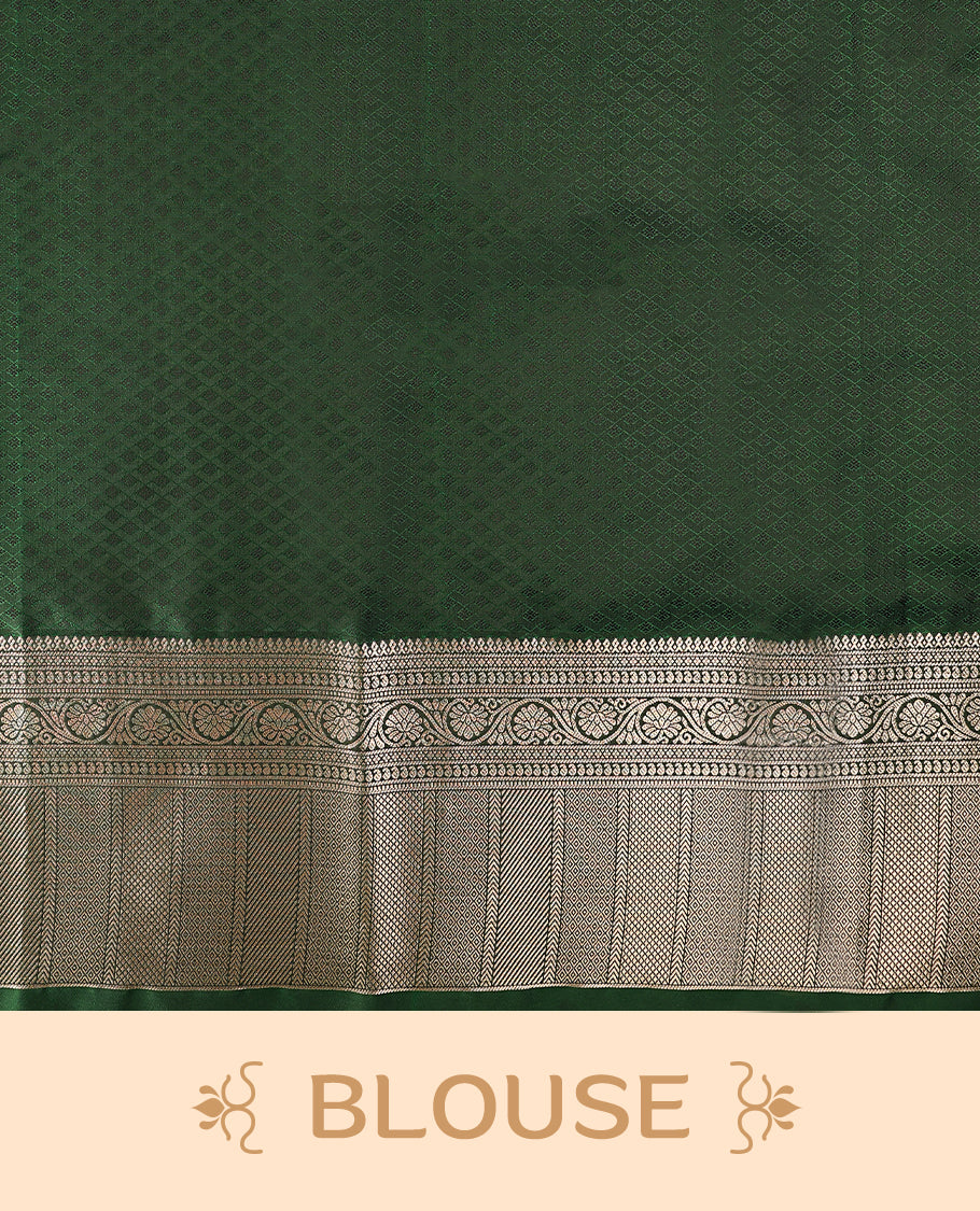 Maroon Colour Vasundhara Lite Saree having Thread Worked Body with Bottle Green Border and Blouse