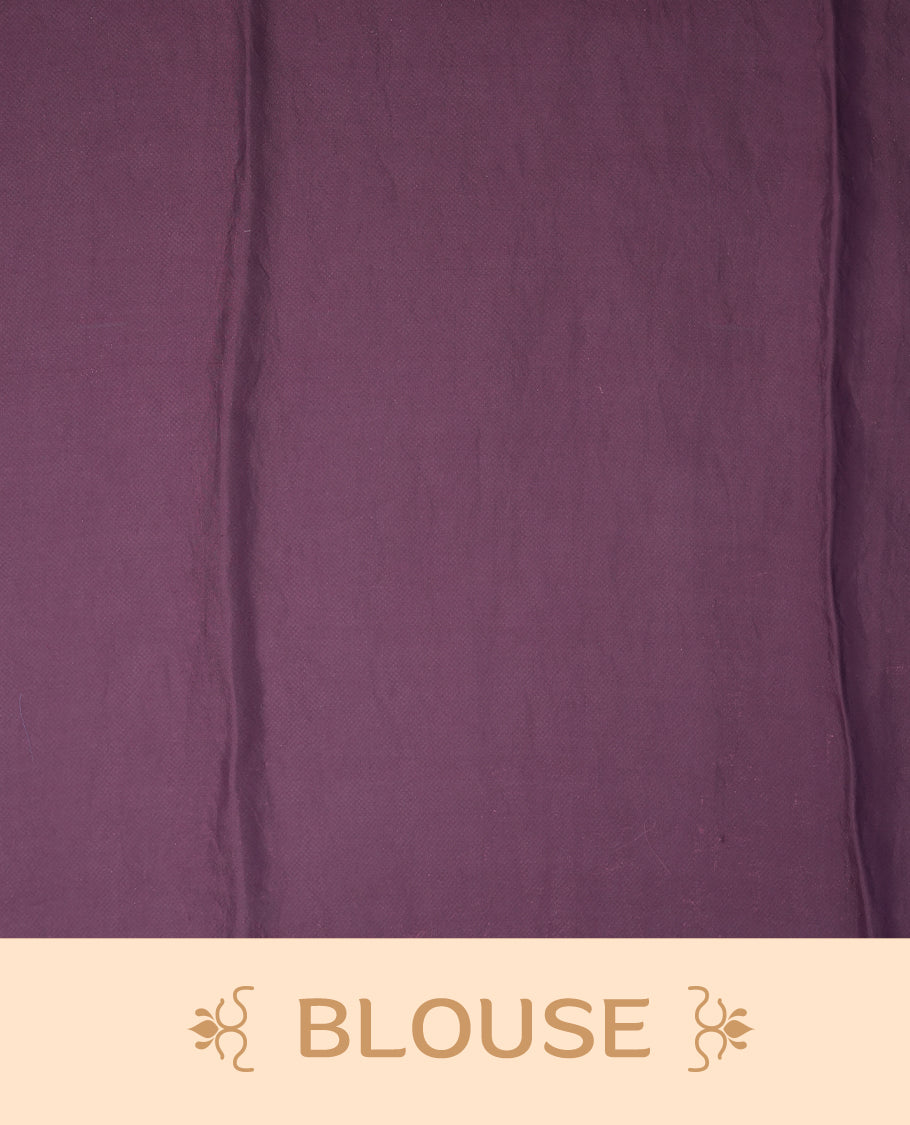Purple Colour Soft Shine Fendy Chiffon Saree, with plain body with contrast border, without blouse.