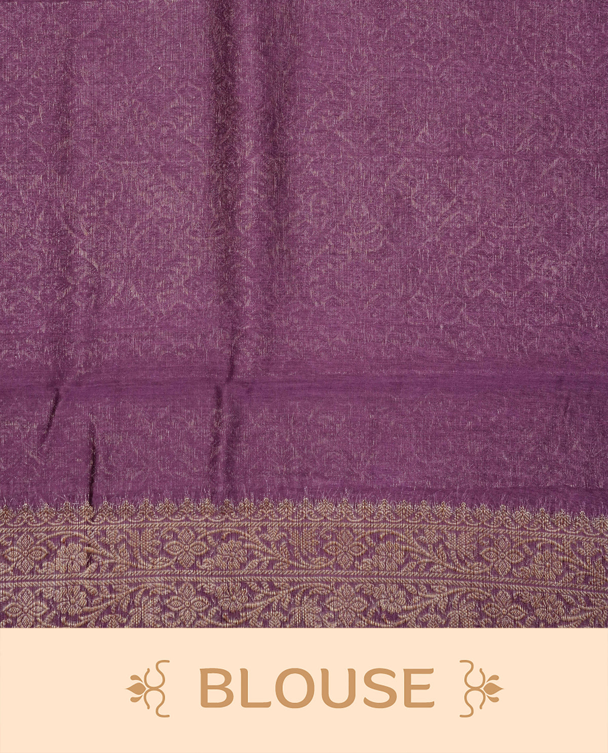 Wine colour banaras saree featuring gold zari buttas on body, complemented by gold zari simple selfcolour border, comes with matching blouse piece.