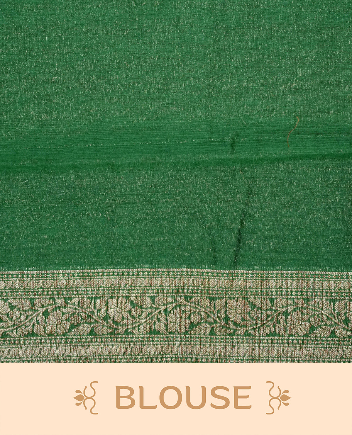 Pista green colour banaras silk saree featuring gold zari buttas on body, complemented by contrast Dark green with gold zari border, comes with matching blouse piece.