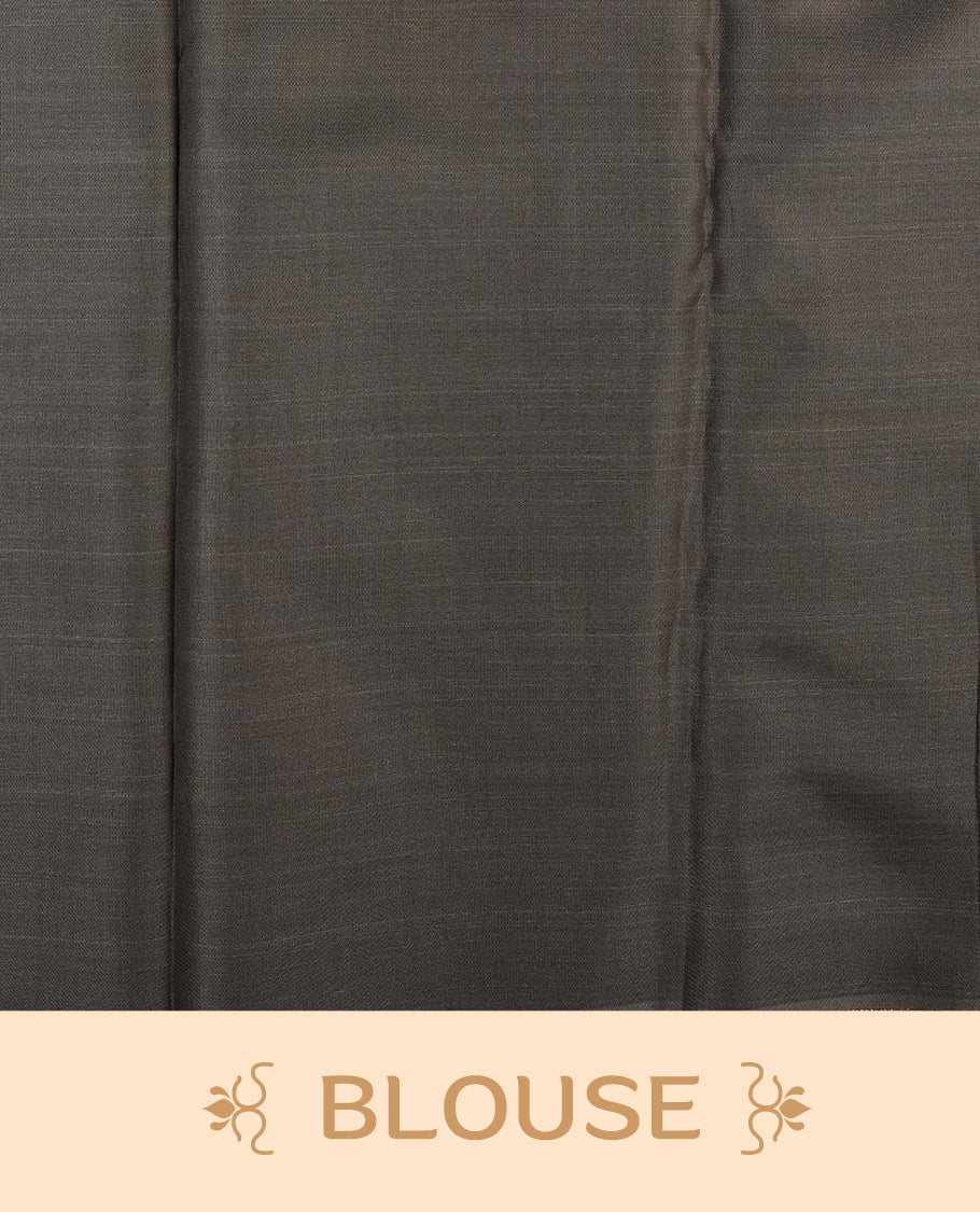 Green colour soft silk saree with contrast Black border.