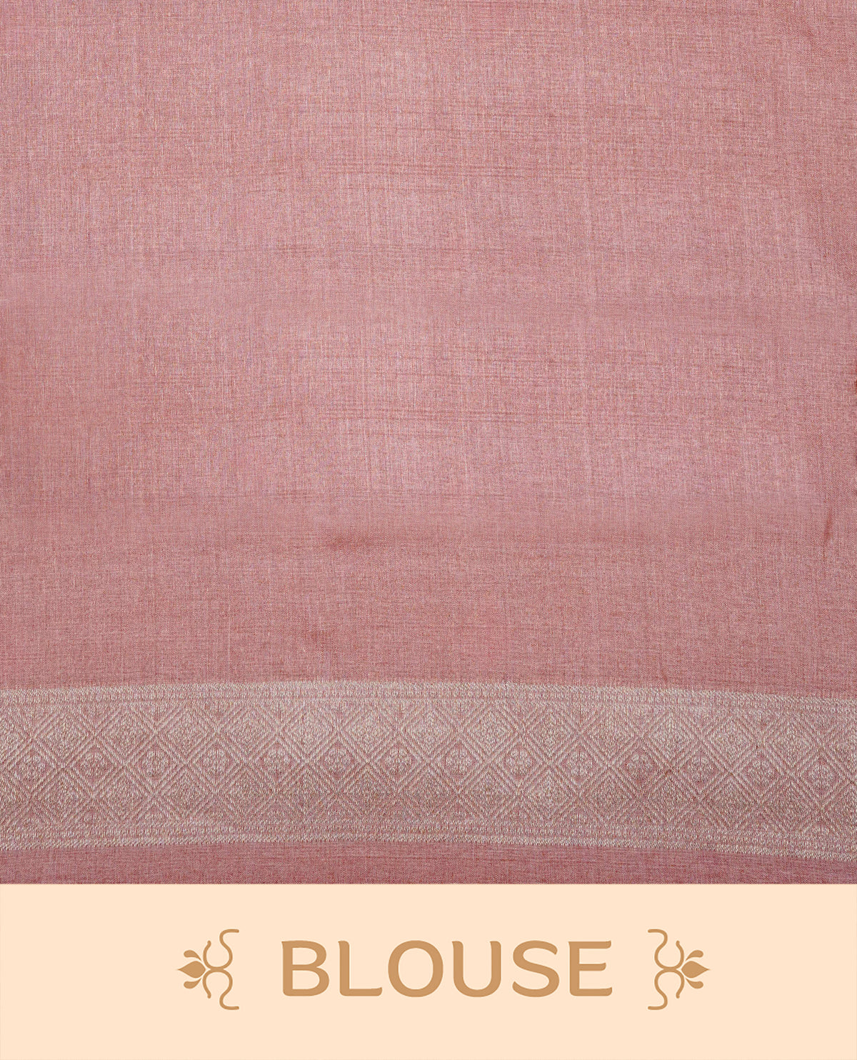 Bronze Colour banaras saree featuring Light gold zari Floral kodi pattern on body, complemented by borderless finish, comes with matching blouse piece.