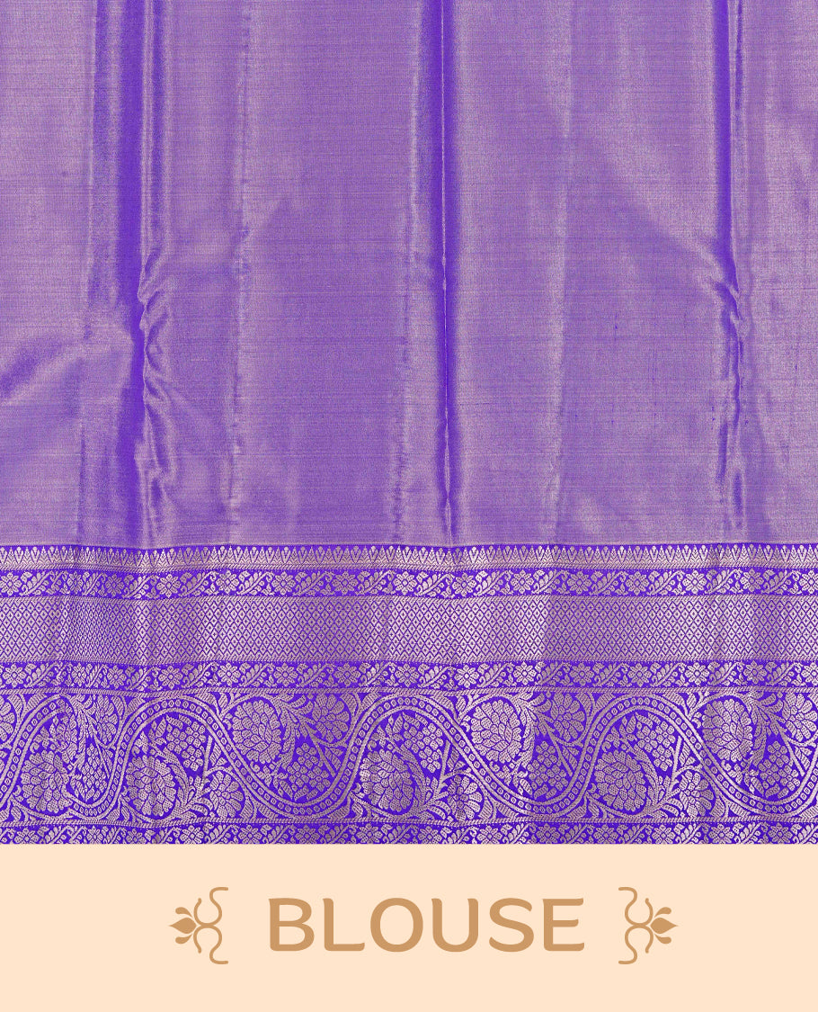 Pale yellow colour Semi tissue silk saree featuring light gold zari kodi floral motifs on body, Contrast Olive colour with traditional border, paired with matching blouse piece.