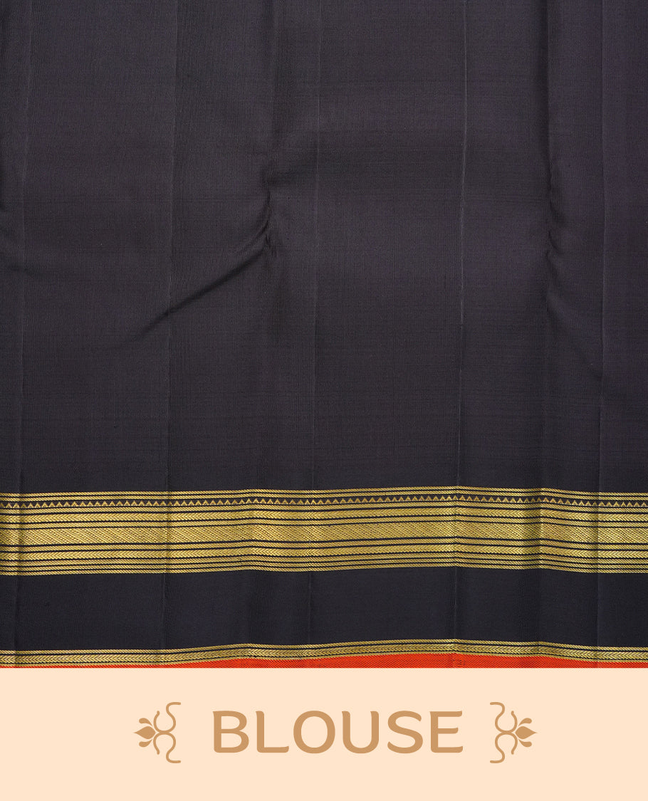 Grey colour traditional kancheepuram silk saree