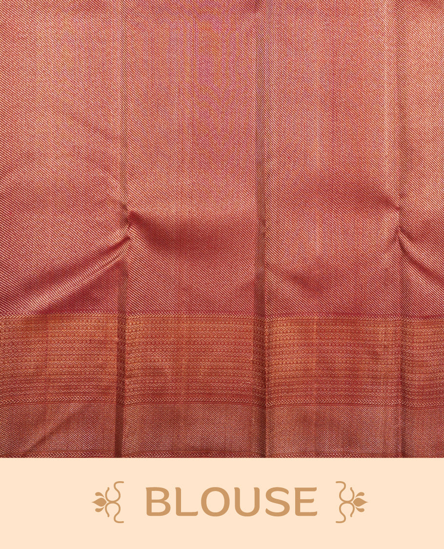Burgundy colour Kanchipuram Samudrika Silk Saree featuring Floral pattern weaving with gold zari jacquard and a traditional zari border, paired with a matching designer jacquard blouse piece