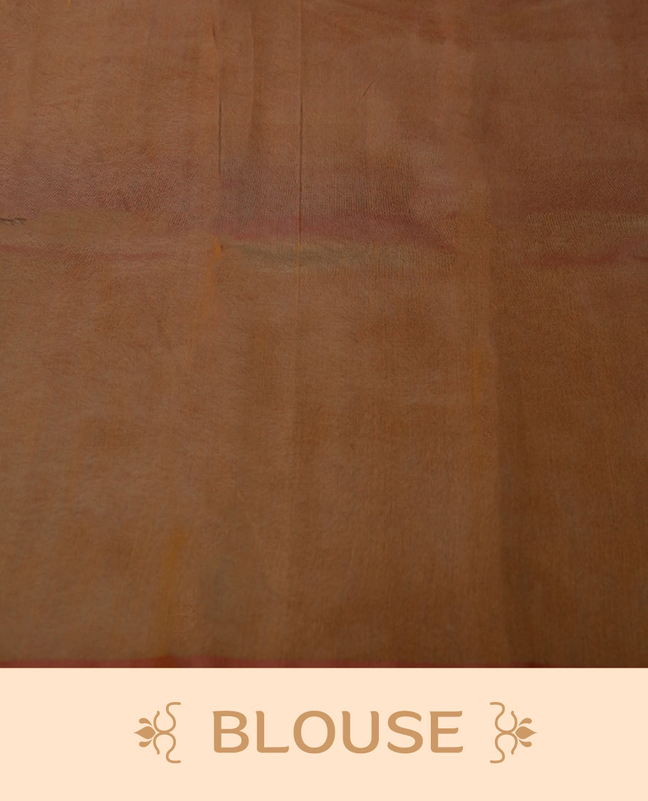 Coffee brown colour silk cotton saree featuring with full of delicate vertical copper zari lines on the body & rich contrasted pallu, Crafted without a border for a classy touch, Comes with a matching blouse for a perfectly coordinated look.