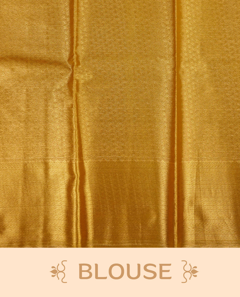 Olive & Gold colour Double shade Semi tissue silk saree featuring self color kodi pattern on body, self colour with Fancy border, paired with matching.