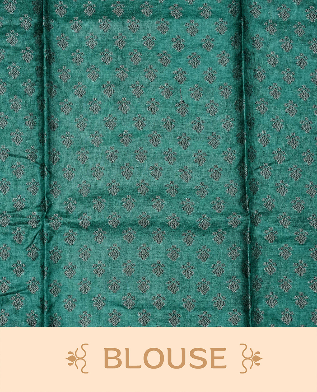 Green colour banaras saree featuring Antique zari kodi pattern on body, complemented by borderless & comes with matching blouse piece.