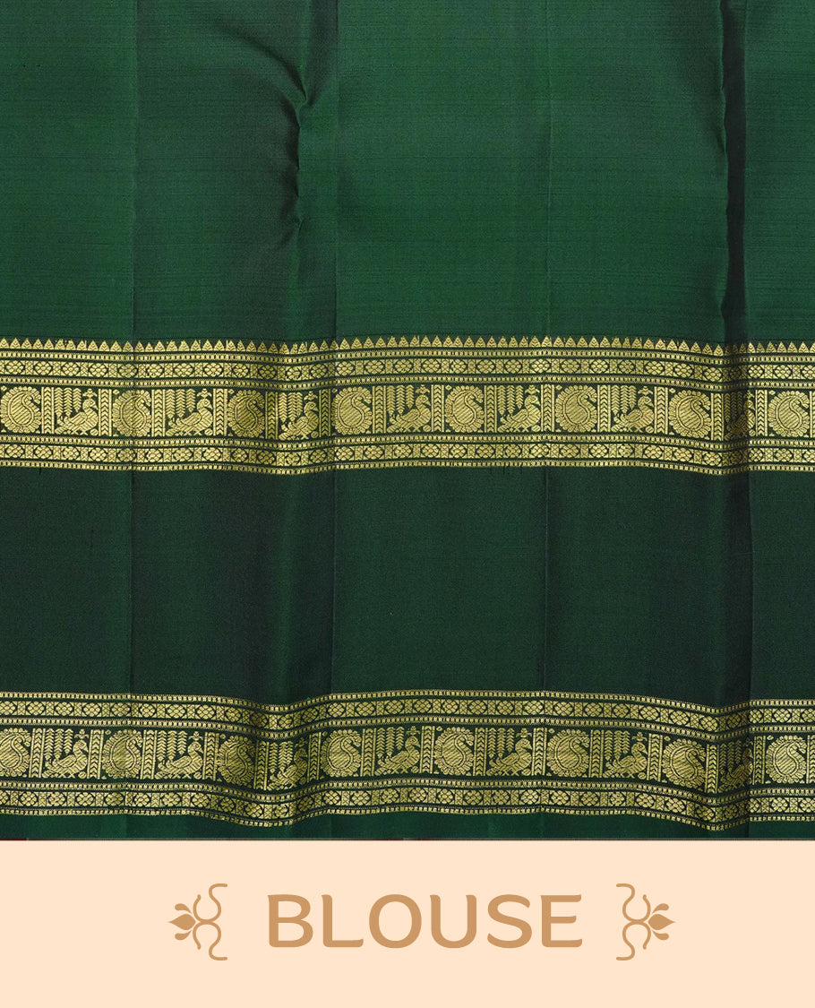 Rust orange colour traditional kancheepuram silk saree
