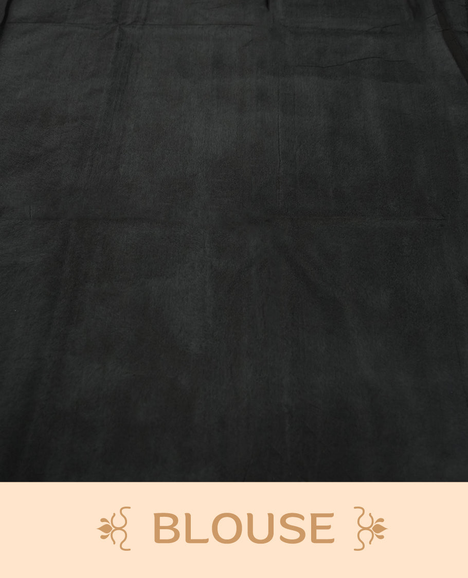 Beige colour soft silk cotton saree adorned with motifs and Enhanced by a beautifully rich black colour woven contrasted pallu & Comes with a matching blouse piece for a complete look.