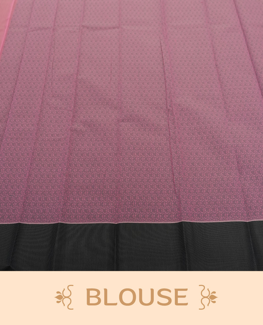 Wild Orchid Pink colour silk cotton saree adorned with delicate woven motifs all over the body, paired with an elegant dark plain border and richly patterned pallu & Comes with a matching blouse piece for a complete ethnic look.