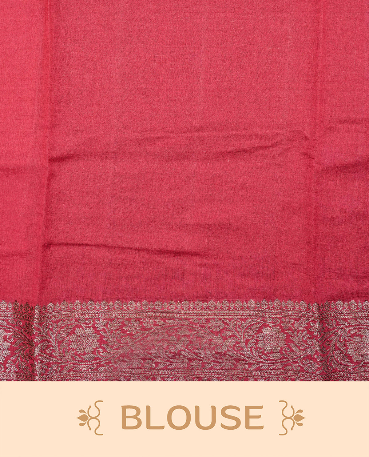 Navy blue colour banaras silk saree featuring gold zari motifs on body, complemented by contrast red colour with traditional border, comes with matching blouse piece.