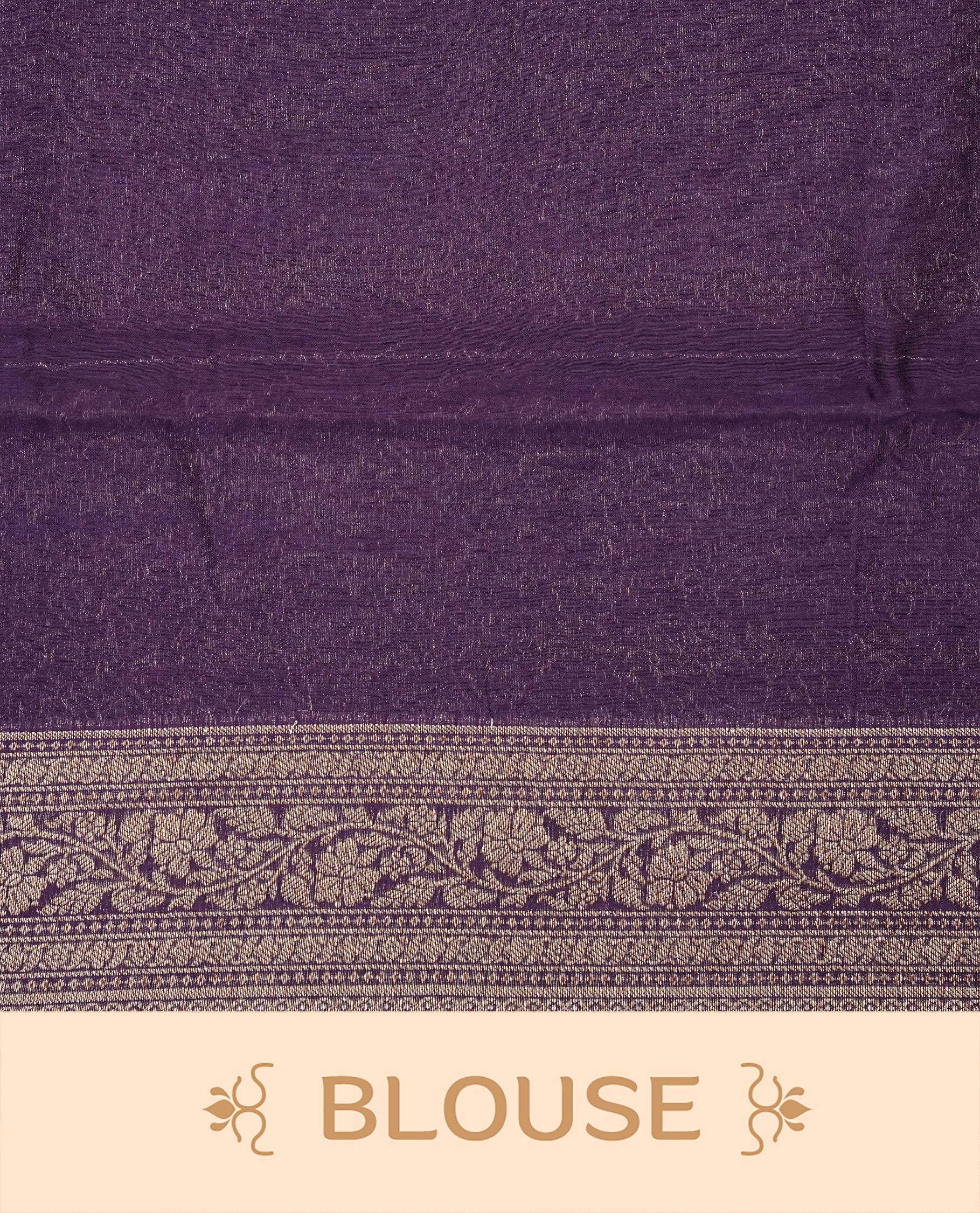 Light Purple Colour Tussar Silk saree adorned with antique zari butta motifs across the body, complemented by a contrasting Purple floral zari border and pallu, paired with a matching blouse piece.