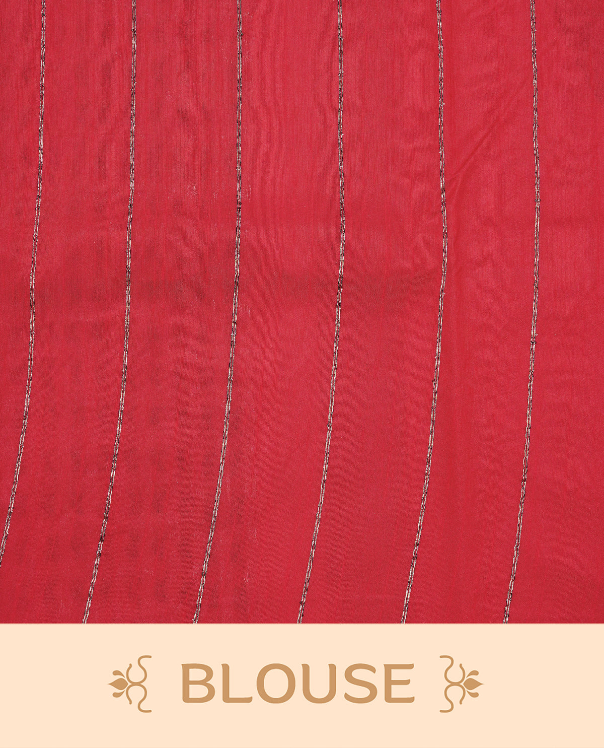 Red colour semi tussar silk saree featuring bold thread polka dot body, no specific border, comes with matching blouse piece