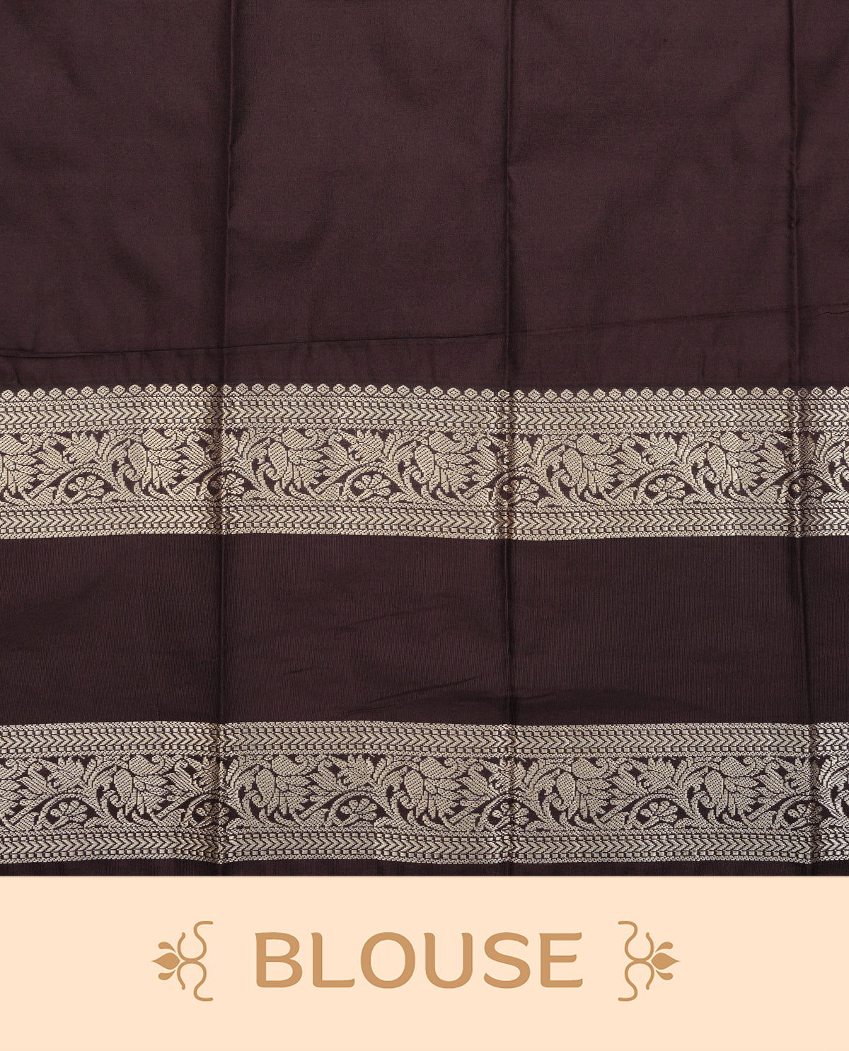 Green colour silk saree featuring gold zari motifs on body, contrast brown with gold zari traditional border, contrast grand pallu comes with matching blouse piece .