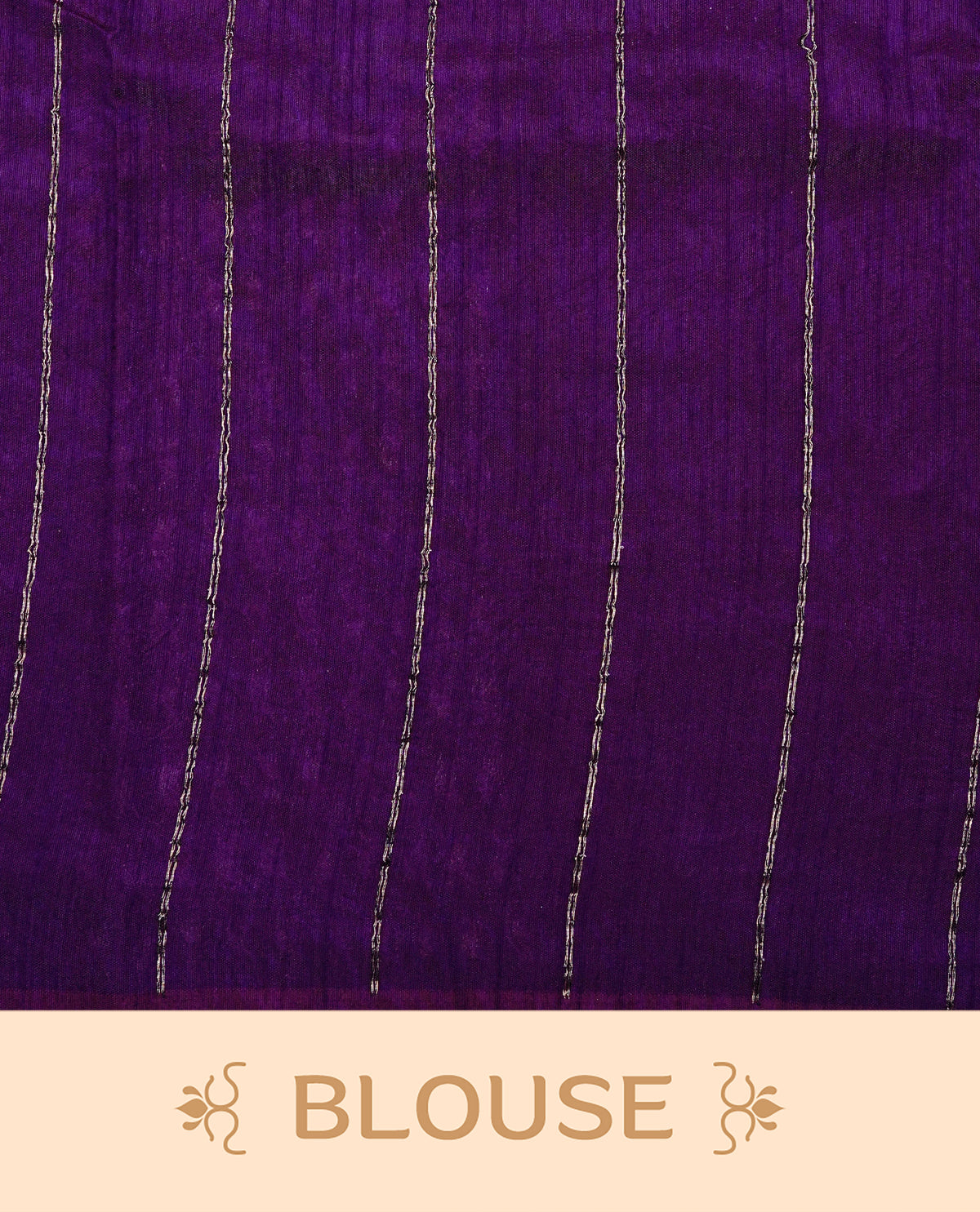 Deep purple colour semi tussar silk saree featuring bold thread polka dot body, no specific border, comes with matching blouse piece