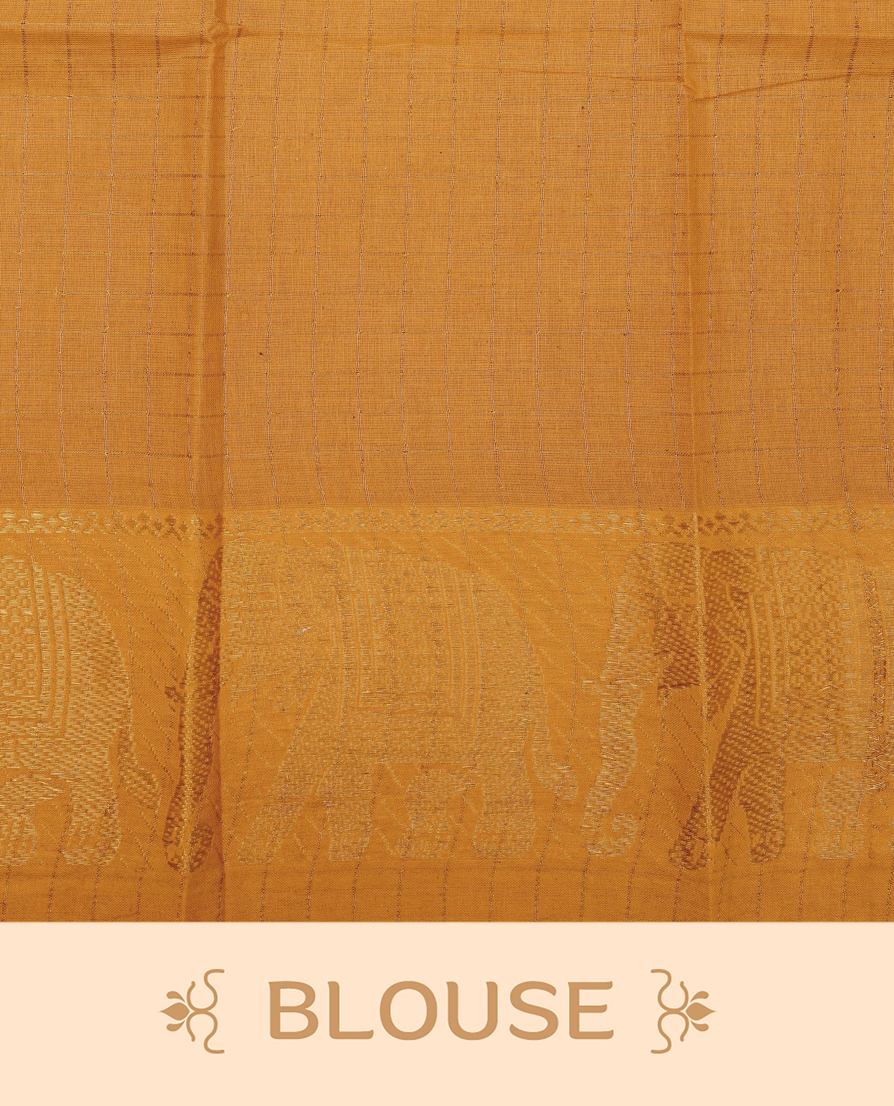 Navy blue colour Sungudi cotton saree featuring elegant gold zari checks across the body, complemented by a contrast gold zari border. Comes with a matching blouse piece.