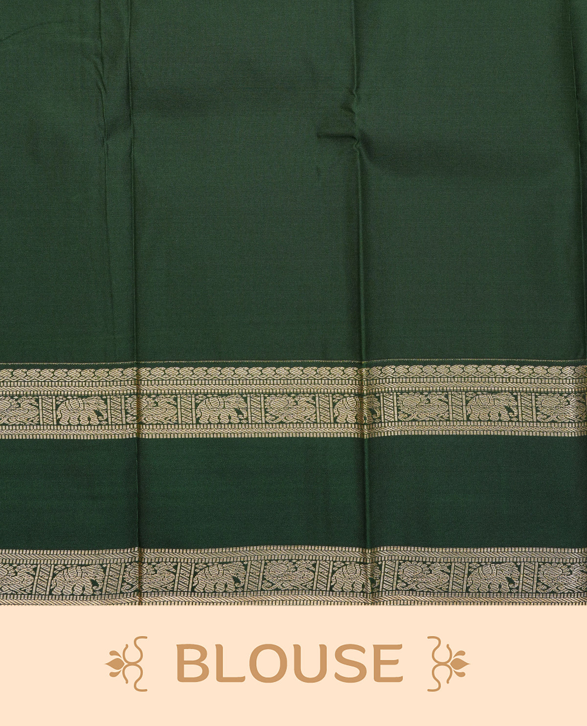 Yellow colour soft silk saree featuring gold zari stripes with motifs on body, contrast dark green colour elephant & peacock motifs on border, grand pallu comes with matching blouse piece.
