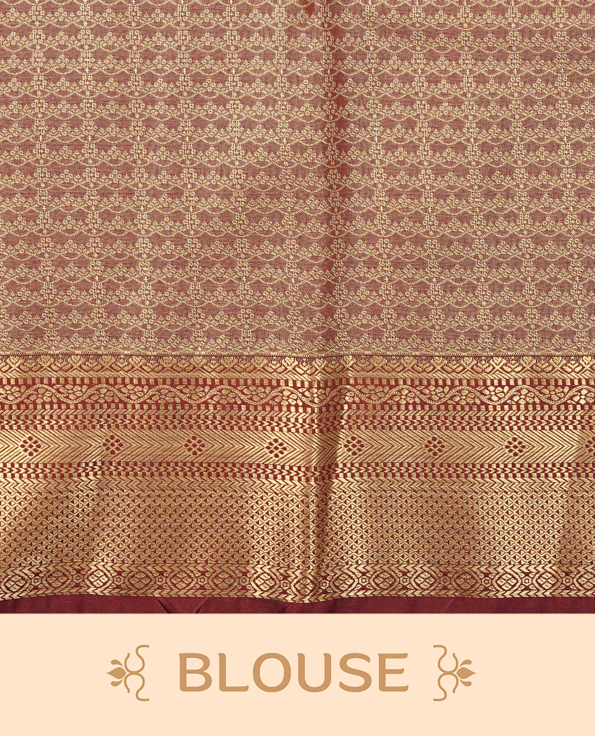 Purple colour Semi Tissue Silk Saree featuring gold zari floral kodi Works on the body, complemented by an intricately woven gold zari pallu, a rich Maroon border with gold zari work and paired with a matching plain blouse piece.