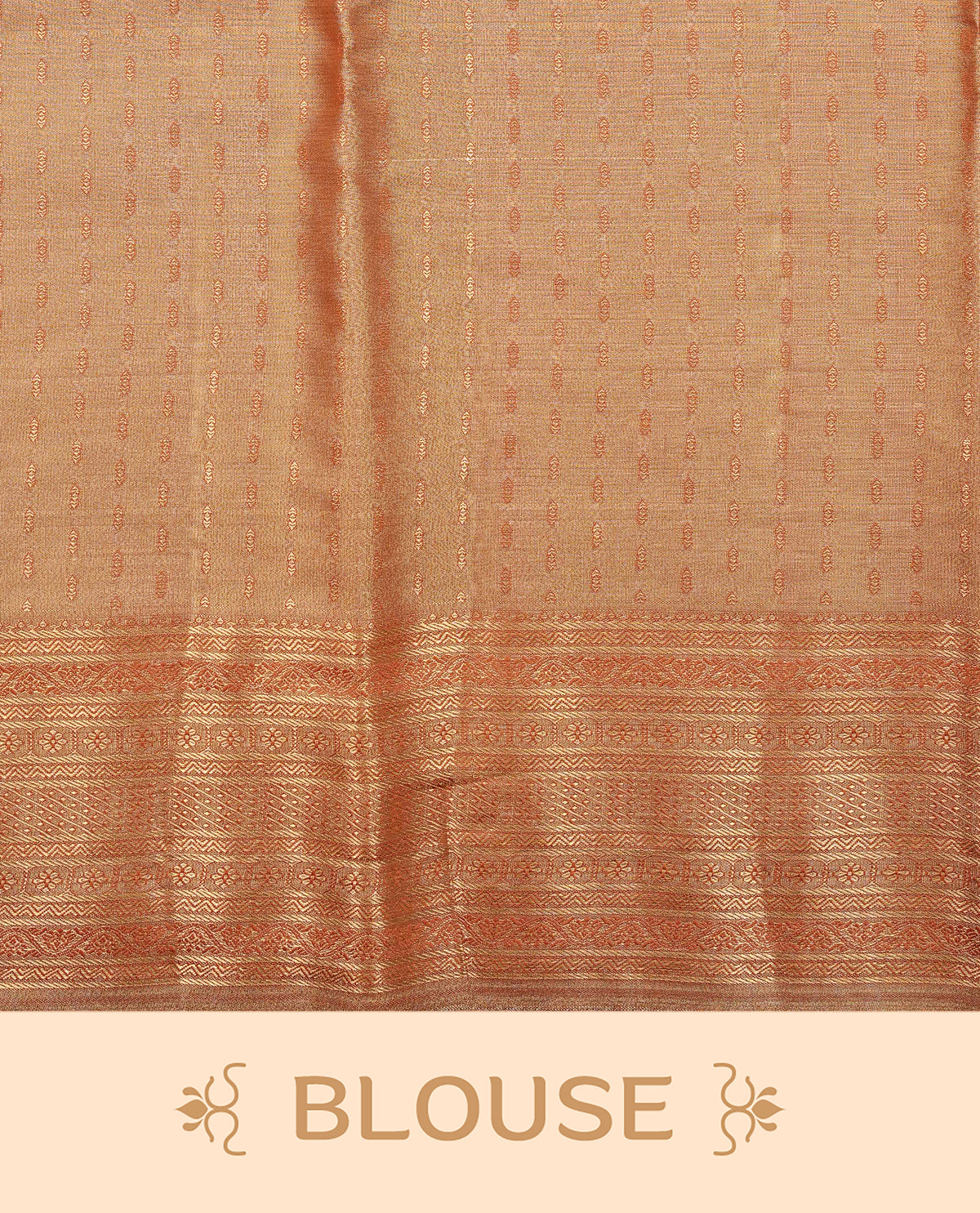 Light Brown Colour Semi Tissue Silk Saree featuring an all-over floral zari woven on body, an elegant self-design zari pallu & Paired with a matching blouse piece.