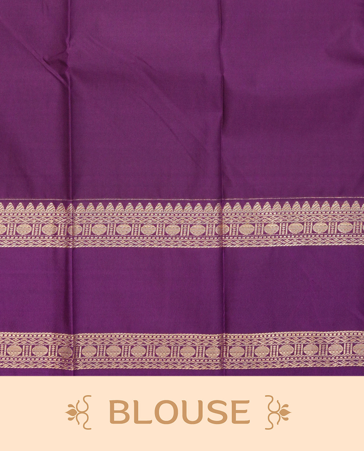 Dark magenta colour soft silk saree featuring gold zari checks with floral mottifs on body, contrast purple colour gold zari traditional border, grand pallu comes with matching blouse piece.