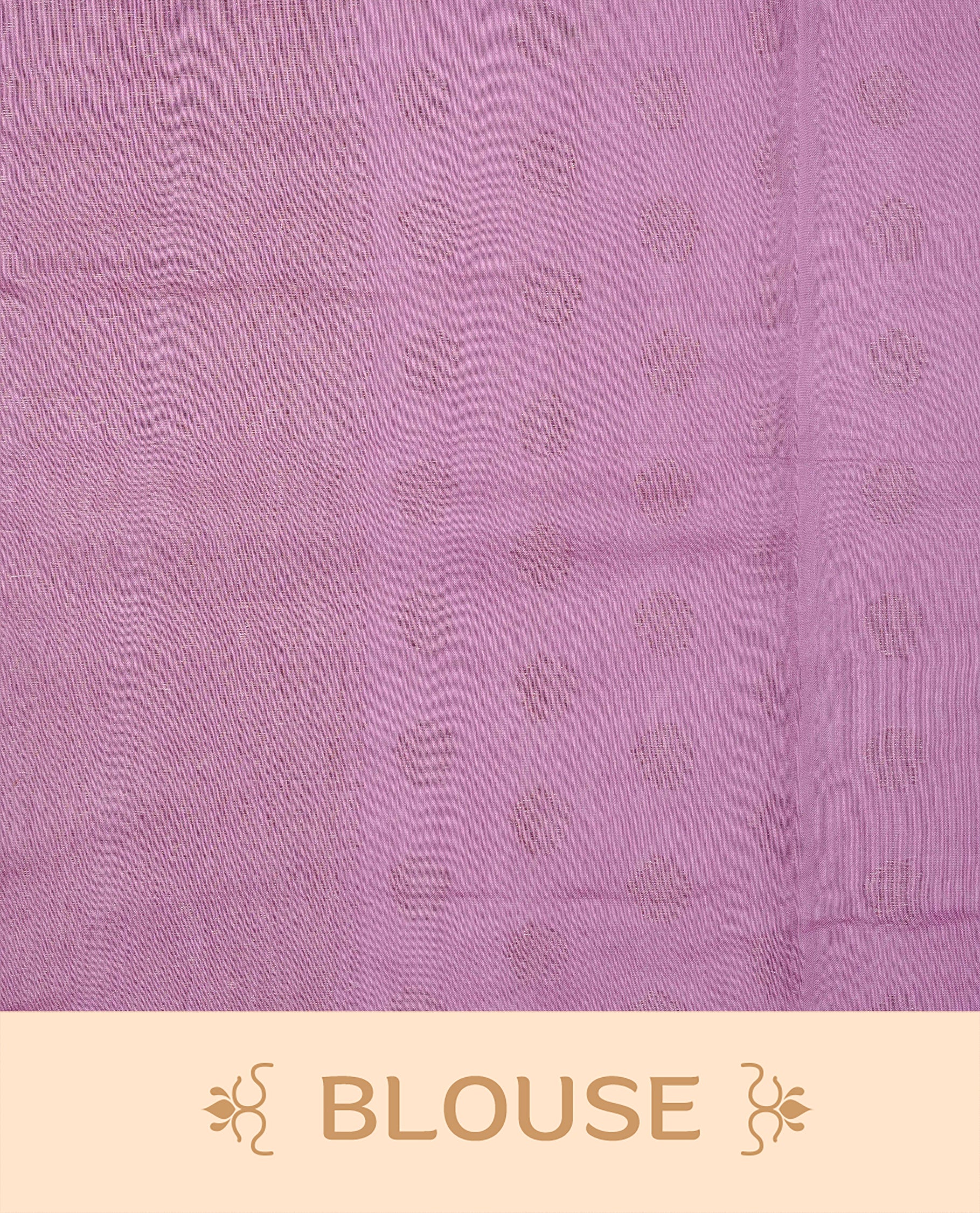 mauve colour Tussar Silk saree featuring antique zari butta motifs on the body, enhanced with a self-coloured floral Gold zari border and pallu, paired with a matching blouse piece.