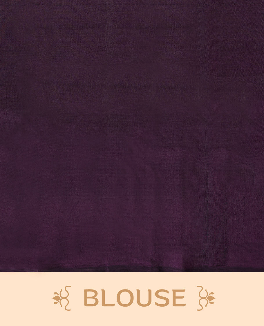 Dark Purple Colour Vasundhara Silk Saree having Golden Thread Work in Body with Blouse and without Border