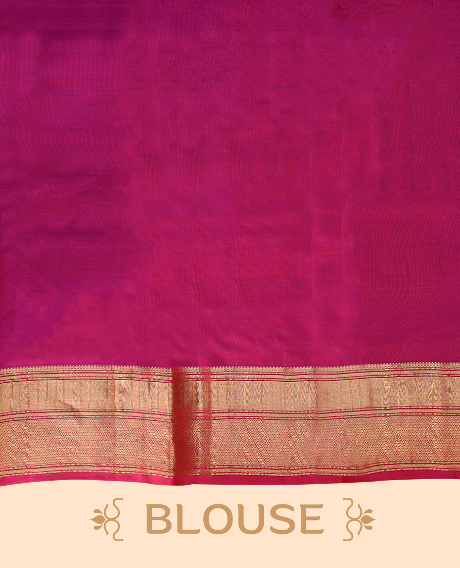 Orange Colour Vasundhara Silk Saree having Golden Thread Work in Body with Contrast Border and Blouse