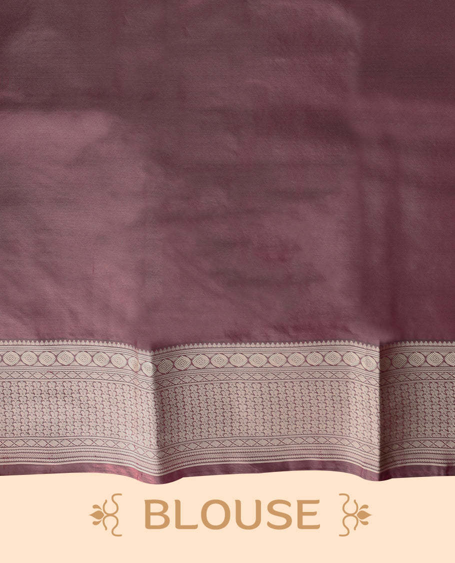 Faded Purple Colour Vasundhara Silk Saree having Thread Buttas in Body with Border and Self Coloured Blouse