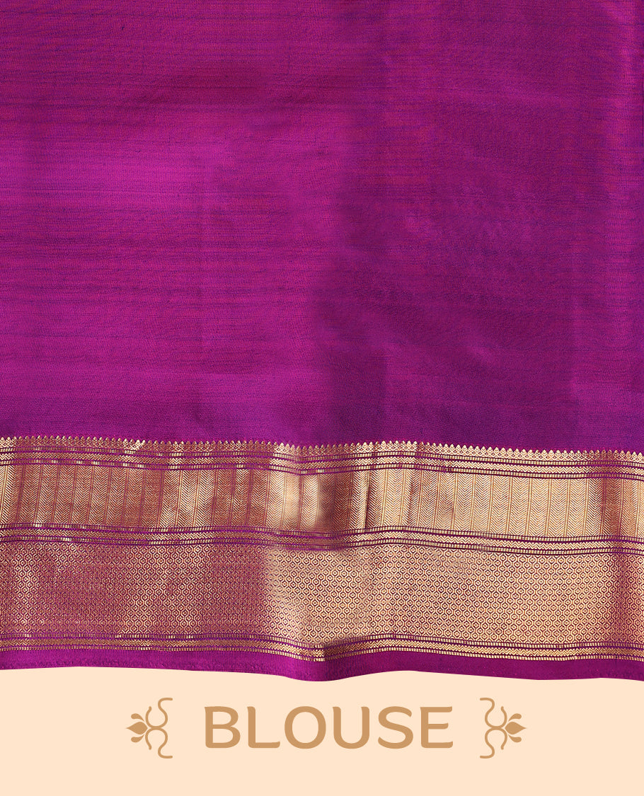 Bottle Green Colour Vasundhara Silk Saree having Golden Thread Buttas in Body with Contrast Border and Blouse